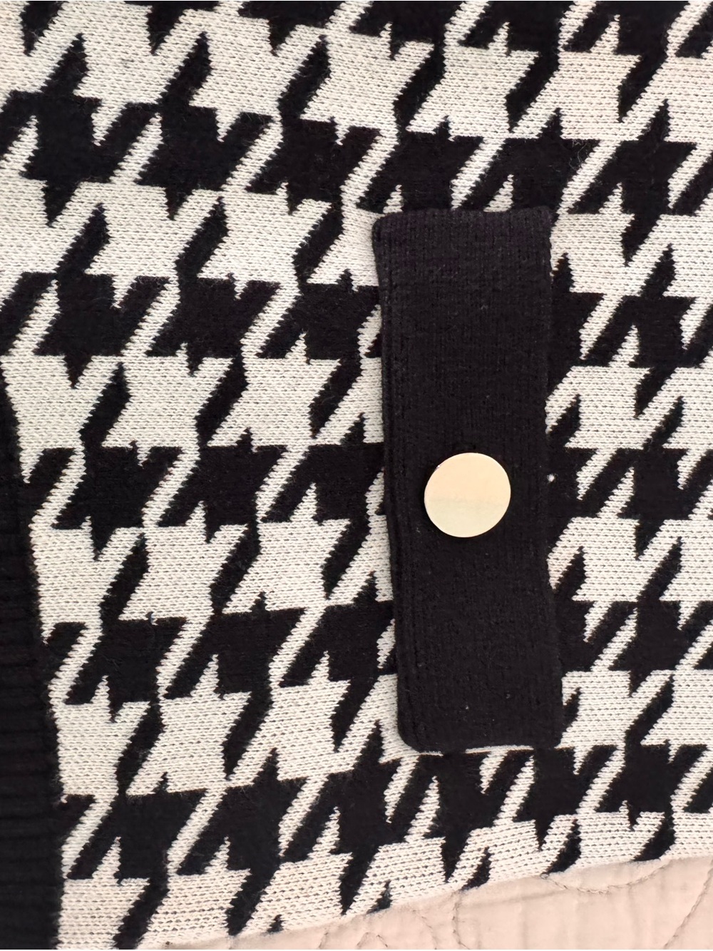 LOFT Black and White Houndstooth Knit Cardigan size small - Picture 4 of 5